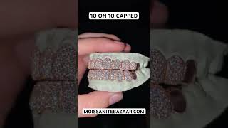 10 on 10 Capped VVS Moissanite Grillz 2140 [upl. by Naamann]