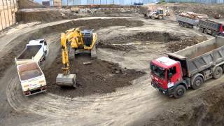 Komatsu PC 450LC and lots of trucks [upl. by Nedrah]