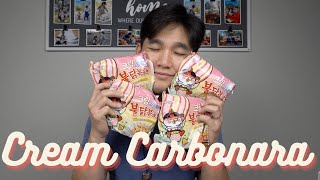 Korean Fire Noodles Cream Carbonara Samyang Buldak [upl. by Arorua]