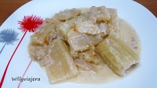 CARDO CON SALSA DE ALMENDRAS Y NUECES Típico aragonés para Nochebuena y Navidad [upl. by Standush]