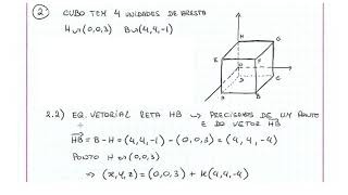 Matemática 11º ano  Determinar equação vetorial de uma reta no espaço [upl. by Neerhtak]