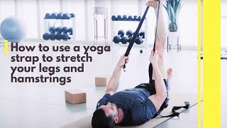 How To Use A Yoga Strap To Stretch Your Legs Hamstrings Thighs  Body By Yoga [upl. by Lebatsirc]