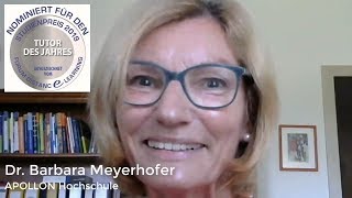 Dr Barbara Mayerhofer APOLLON Hochschule  Nominierungsvideo zur Tutorin des Jahres 2019 [upl. by Renckens]