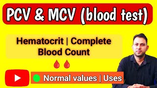 PCV amp MCV in blood Hematocrit hindi  packed cell volume  mean corpuscle Volume  Blood test [upl. by Boris]