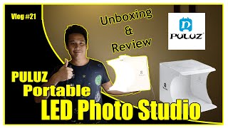 PULUZ Portable LED Ring Photo StudioLight Box Unboxing and Review [upl. by Aggri]