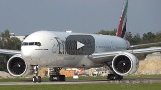 ✈ Extreme Close Emirates Boeing 777 And Onur Air A330  Takeoff At Hamburg Airport [upl. by Boni]