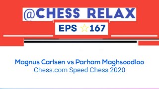 Magnus Carlsen vs Parham Maghsoodloo  Chesscom Speed Chess 2020 [upl. by Ulane]