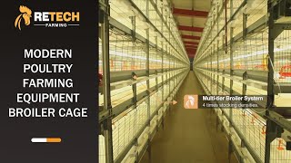 Modern Poultry Farming Equipment Broiler Cage  RETECH Farming Chicken Cage [upl. by Annairba]