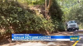 Traffic alerts in Wailua Lane closures near Secret Falls and Opaekaa Falls [upl. by Mirabel]