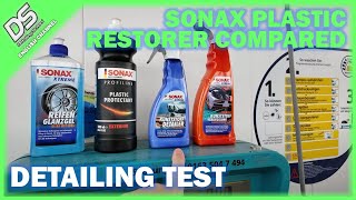 4 different trim amp plastic dressings from SONAX compared  XTREME vs PROFILINE [upl. by Naamana]