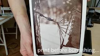 Burnishing albumen print from wet plate collodion negative [upl. by Roscoe483]