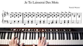 Patrick Watson Je Te Laisserai Des Mots  Piano Tutorial [upl. by Eurydice38]