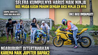 BOS MUDA DITERTAWAKAN KUMPULAN MOTOR NINJA KARENA SAAT NGABUBURIT KETEMU NAIK JUPITER Wow tapi [upl. by Rasecoiluj]