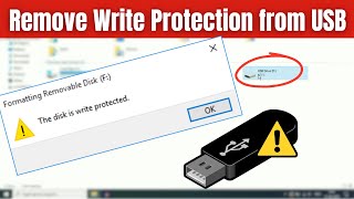 Remove Write Protection from USB Drive  quotThe disk is write protectedquot [upl. by Acirehs433]