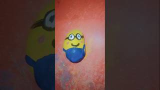 painting by stone 🪨 cartoon on stone shorts youtubeshorts stone painting cartoon art [upl. by Sollows]