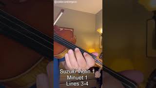 Minuet 1 Lines 34  Suzuki Violin 1 [upl. by Cosimo861]