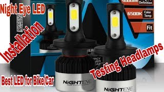 Night Eye LED Headlights installation and test  Best LED Headlights for Bike and Car [upl. by Aihsekal]