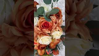 Rinlong 118 Burnt Orange Cascading Bridal Bouquet Wedding Flowers [upl. by Ansev]