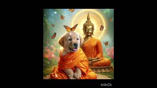 Lord Buddha and Puppy with peace I Divine vibe I AI image I shorts I AI shorts [upl. by Torre]