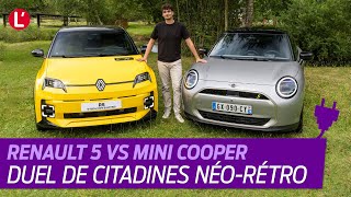 RENAULT 5 vs MINI Cooper  le MATCH des citadines électriques néorétro [upl. by Wane]