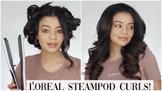 LOREAL STEAMPOD CURLS TUTORIALINCREDIBLE [upl. by Markowitz]