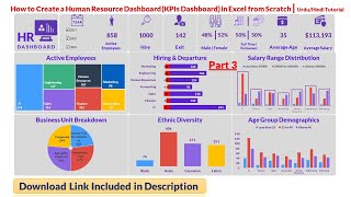 3  How to Create a Human Resource Dashboard KPIs Dashboard in Excel from Scratch  Excel Tutorial [upl. by Nueoras633]