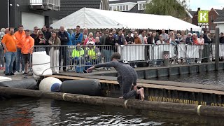 Kinderen vliegen over de balk bij het sprietlopen in Leimuiden [upl. by Boor]