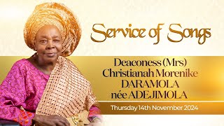 Service of songs for Deaconess Mrs Christianah Morenike Daramola [upl. by Heath]