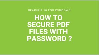 Readiris 16 Windows How to secure PDF files with password [upl. by Acitel783]