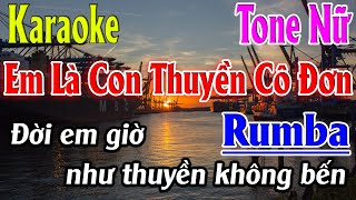 Em Là Con Thuyền Cô Đơn Karaoke Tone Nữ  Dm  Nhạc Sống Rumba Karaoke Lâm Organ  Beat Mới [upl. by Neroc]