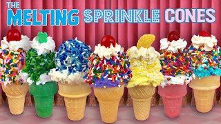 Many Melting Rainbow Sprinkle Ice Cream Cones  Super Satisfying Compilation [upl. by Mor]