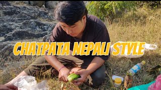 Today nepali style chatpata in wood finily CHATPATA banako video aayeo hai 😀youtube viral [upl. by Roel]