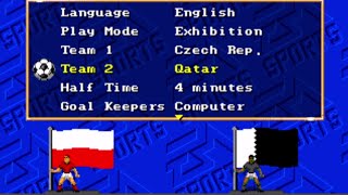 CZECH REP vs QATAR  FIFA INTERNATIONAL SOCCER 1993 [upl. by Adnama]