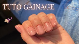 TUTO  Gainage  semi permanent renforcé sur ongles naturels ☀️ [upl. by Ahsai882]