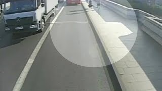 Moment jogger pushes woman into path of oncoming bus [upl. by Admana206]