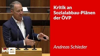 Kritik an SozialabbauPlänen der ÖVP  Andreas Schieder [upl. by Attelrahs884]