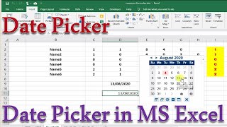 Date Picker in MS Excel Urdu  Hindi [upl. by Arabeila50]