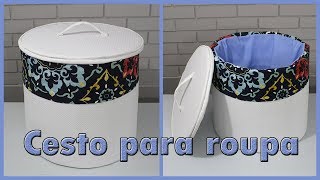 CESTO DE PAPELÃO PARA ROUPA SUJA DIY CESTO [upl. by Viehmann]