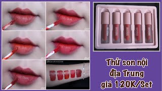 THỬ SON NỘI ĐỊA TRUNG GIÁ 120K1 SET 5 THỎI😲  SWATCH SON KEM LÌ HOLDLIVE  NĐT  kieuchinh2706 [upl. by Bottali685]