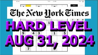 Sudoku Solution  New York Times  Hard Level August 31 2024 One Word Combination [upl. by Niwrud915]