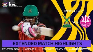 Extended Highlights  Guyana Amazon Warriors vs Barbados Royals  CPL 2024 [upl. by Ellinad]