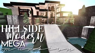 Bloxburg Hillside Modern Mega Mansion 220k  No large plot amp No Advanced Placing  House SpeedBuild [upl. by Joses]