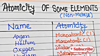 Atomicity of Some Common ElementsImportant Chemistry Notes chemistryseries atomicity shorts [upl. by Eleets927]