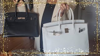 Hermes leather Courchevel vs Epsom Kelly 32 Birkin 30 and Birkin 35 [upl. by Maggio]