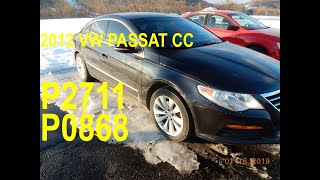 2012 Volkswagen Passat CC Transmission Problem P2711 P0868 [upl. by Weyermann674]