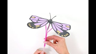 Butterfly Craft  Flapping Butterfly Craft [upl. by Ayatnohs]