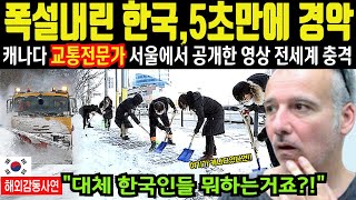 해외감동사연 quot폭설 내린 한국보고 5초만에 경악quot 캐나다 교통전문가 서울에서 공개한 영상으로 전세계 충격 [upl. by Seidel]