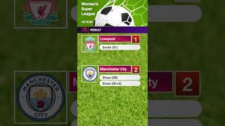 WSL Liverpool vs Manchester City  Result and Table  13th October 2024 [upl. by Enra]