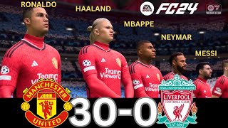 WHAT HAPPEN IF MESSI RONALDO MBAPPE NEYMAR PLAY TOGETHER ON MANCHESTER UNITED VS LIVERPOOL [upl. by Naaman]