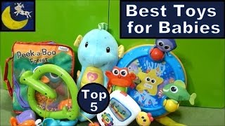 TOP 5 Best Toys for Babies 06 Months Fisher Price Lamaze Soother Crinkle Book amp MORE [upl. by Gillmore]